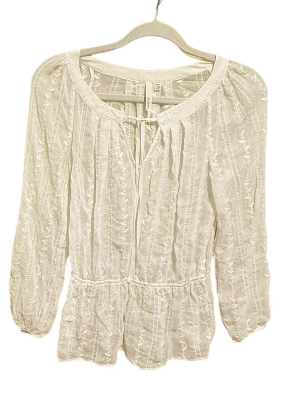 Bellatrix Cream Lace Peasant Blouse - Size XS